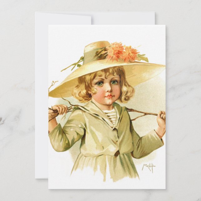 Maud Humphrey: Rapariga de inverno com Ramificação (Frente)