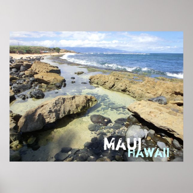 Maui Hawaii poster de praia (Frente)