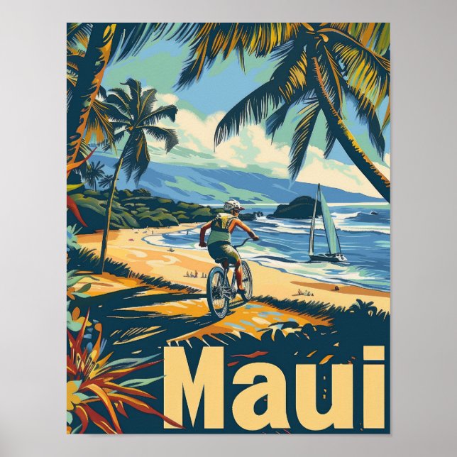 Maui Hawaii Poster de viagens Art (Frente)