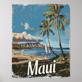 Maui Hawaii Poster de viagens Art