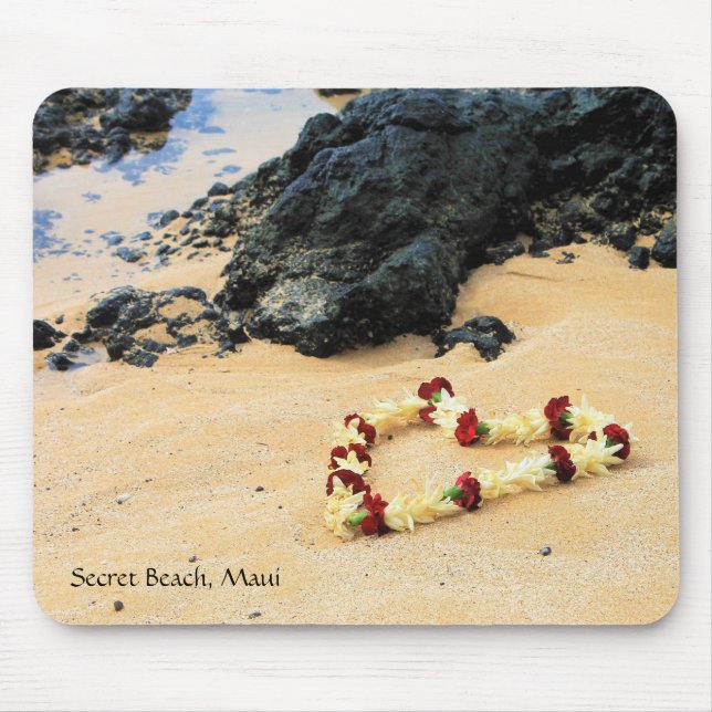 Maui Lei sobre o Mouse Pad Secret Beach (Frente)