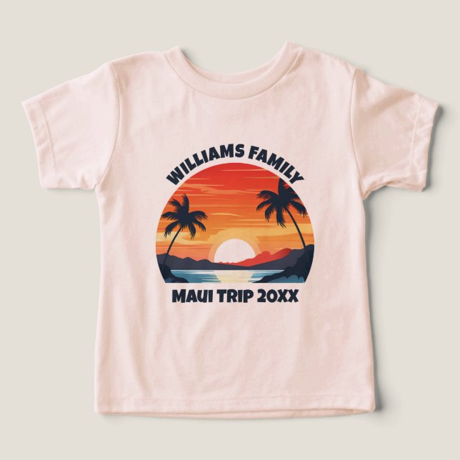 Maui Vacation Sunrise Palm Trees Personalizadas (Design frontal)