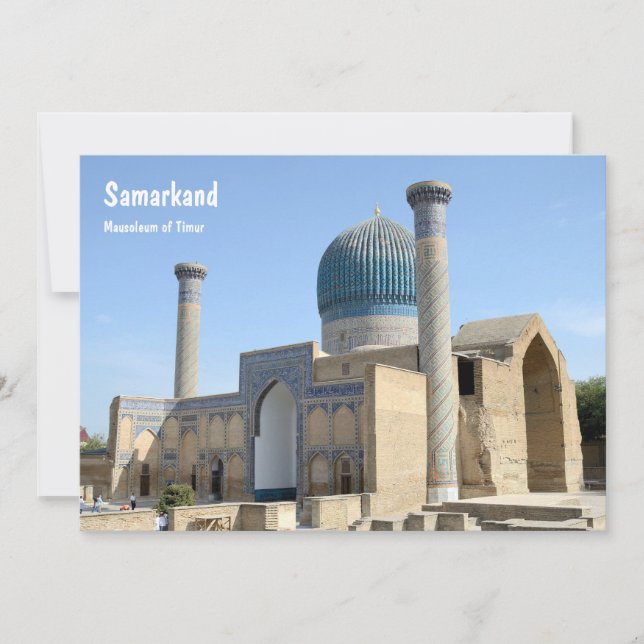 Mausoléu de Timur em Samarkand, cartão do Usbequis (Frente)