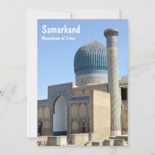 Mausoléu de Timur em Samarkand, cartão do Usbequis