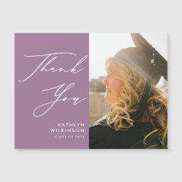 Mauve Elegant Script Simple Graduação Obrigado