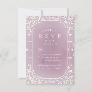 Mauve elegante casamento vintage romântico RSVP