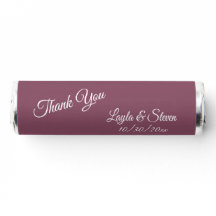 Mauve Escuro Sólido Obrigado Nomes e Data