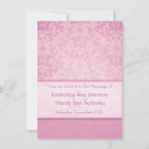 Mauve Pastel Damask convite para casamento