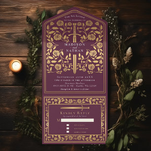 Mauve Royal Medieval Casando Tudo Em Um Invi