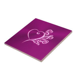 Mauve Stylized Heart and Rosas, efeito emboscado
