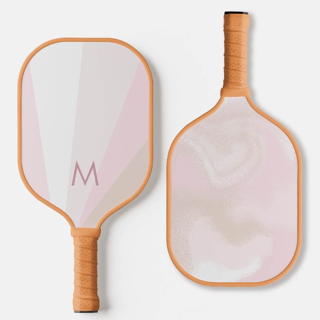 Mauve Tan Monograma Moderno de Sorbet Rosa Persona (personalized pickleball paddle monogram pink blush tan purple mauve custom sports gift for her)