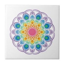 Maximalista Rainbow Floral Fountain Dot Mandala