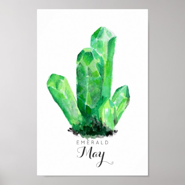 May Birthstone - Emerald Watercolor | POSTER (Frente)