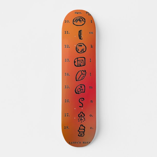 Mayan Alphabet Skateboard (Frente)
