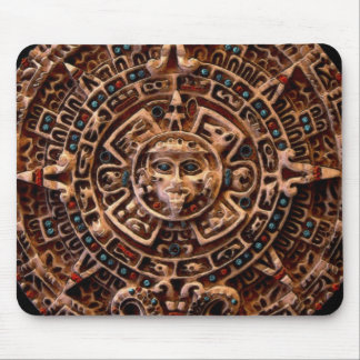 Mayan-Aztec Calendário Sagrado Sun Mousepad