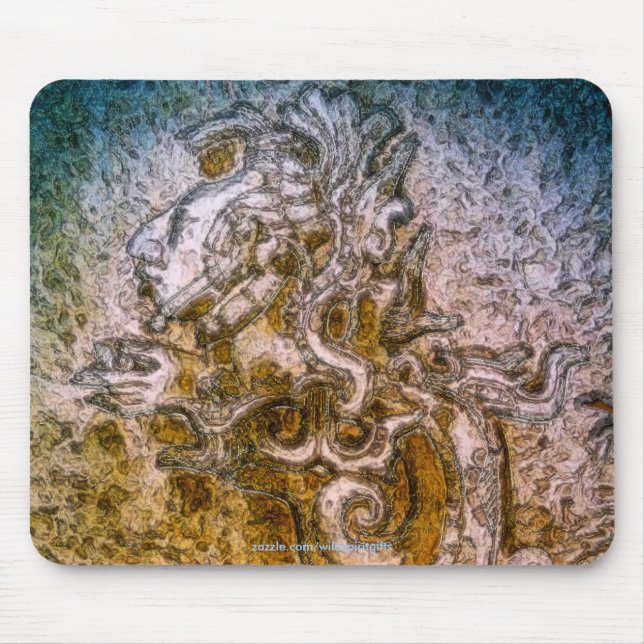MAYAN SERPENT GOD Antiga Art Mousepad (Frente)