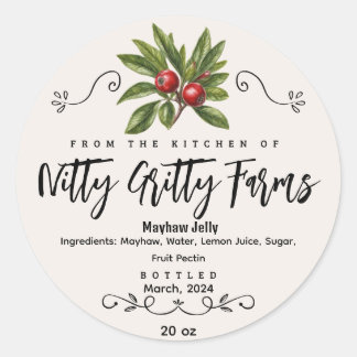 Mayhaw Jam Jelly preserva a etiqueta de latas pers