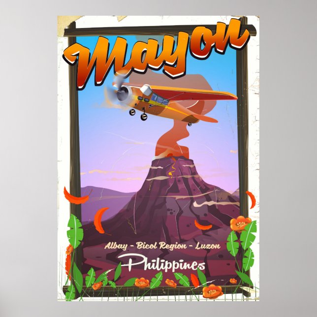 Mayon Volcano filipine aventura poster (Frente)