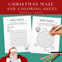 Maze Natal para Folha de Papel para Crianças