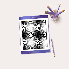 Maze Quebra-cabeça One Purple | Cartões de Ativida