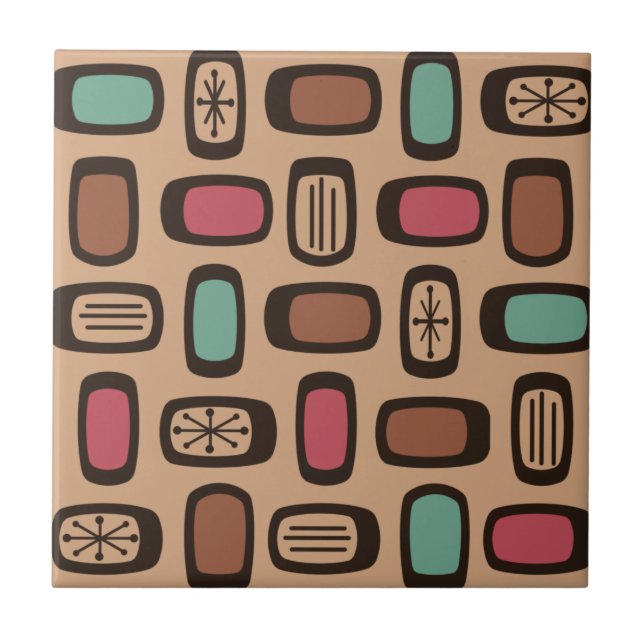 MCM Arredondado do meio século retângulo cozinheir (Frente)