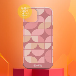 MCM Mod Circles rosa mauve de padrão e rosa pincel