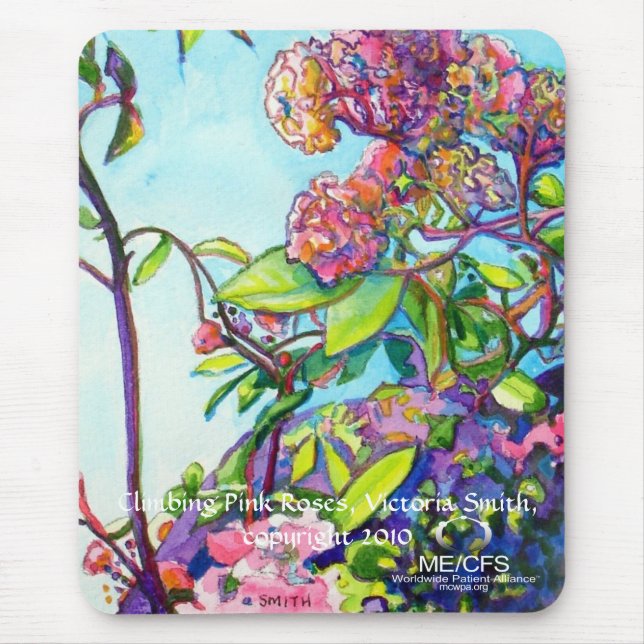 MCWPA que escala rosas cor-de-rosa Mousepad (Frente)