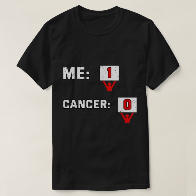 Me 1 Cancer 0 Camisa Quimioterápico Fighting Chemo (Frente do Design)