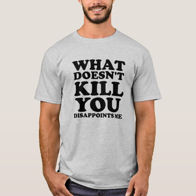 Me Desaponta Camiseta engraçada preta (Frente)