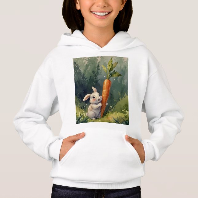 Meadow Bunny Dreams: Hoodie Whimsical (Frente)