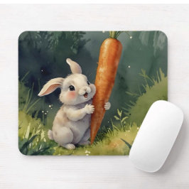 Meadow Bunny Dreams: Mousepad Whimsical