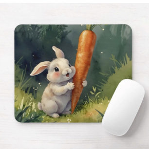 Meadow Bunny Dreams: Mousepad Whimsical