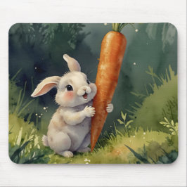 Meadow Bunny Dreams: Mousepad Whimsical