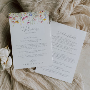 Meadow Colorful Wildflower Wedding - Letra Bem-vin