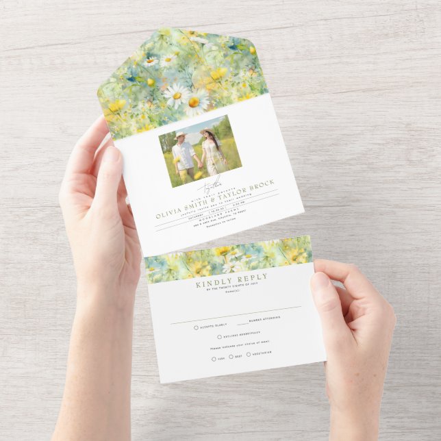 Meadow Wildflower Summer Boho Foto de Casamento (Tearaway)