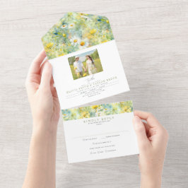 Meadow Wildflower Summer Boho Foto de Casamento