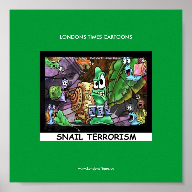 Mean Snails Funny Londons Times Cartoon Poster (Frente)