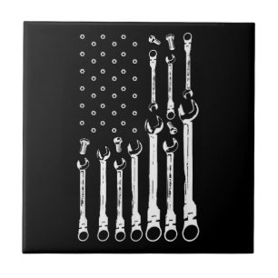 Mecânico do carro de bandeira Patriótica Americano