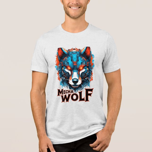Mecha Wolf Gráfico de Impressão Dupla (Frente)