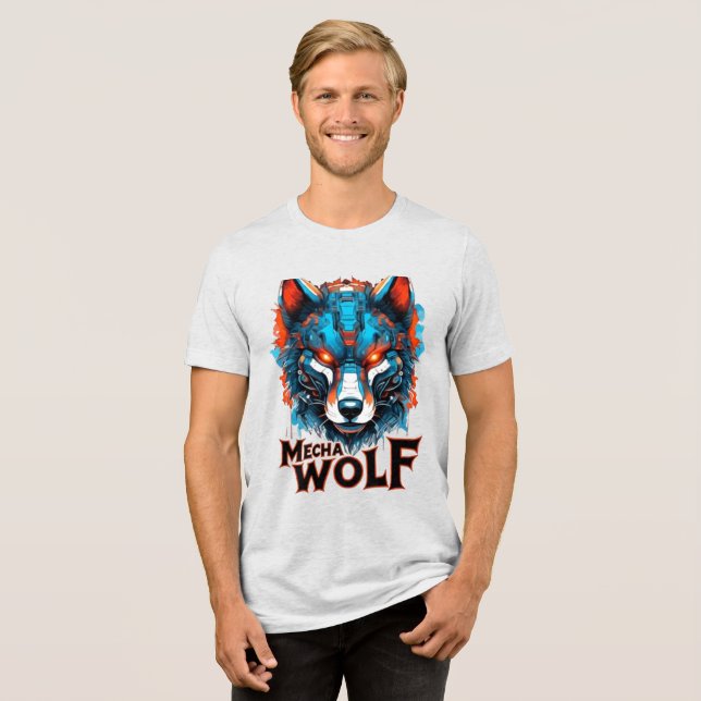 Mecha Wolf Head – Futuristic Cyberpunk Wolf Design (Frente Completa)