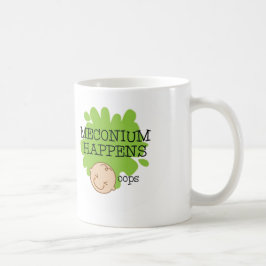 Meconium acontece caneca de café