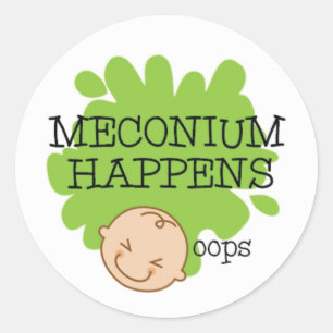 Meconium acontece etiquetas médicas engraçadas