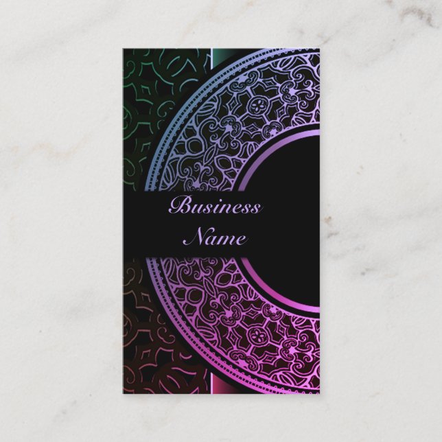 Medalhão Colorida Chic Cartão de visita 4 (Frente)