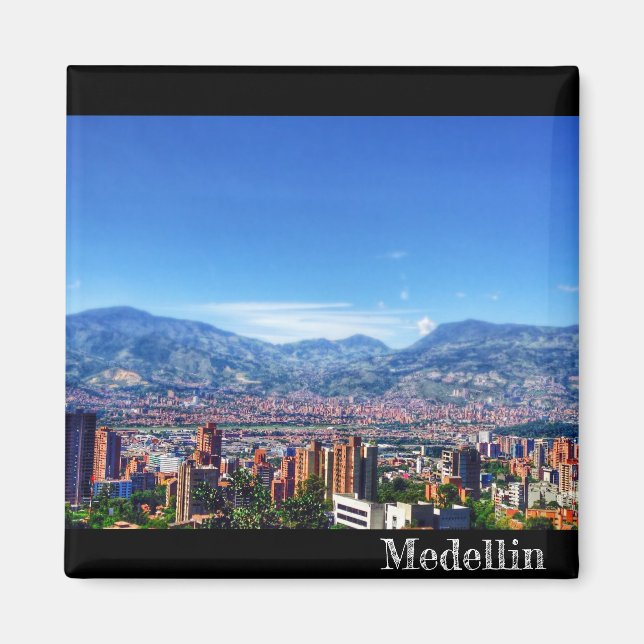 Medellin City View Imã de geladeira (Frente)