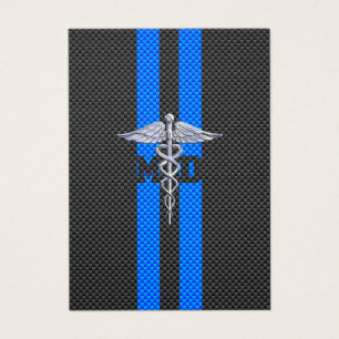 Medical Doctor MD Caduceus on Carbon Fiber Print
