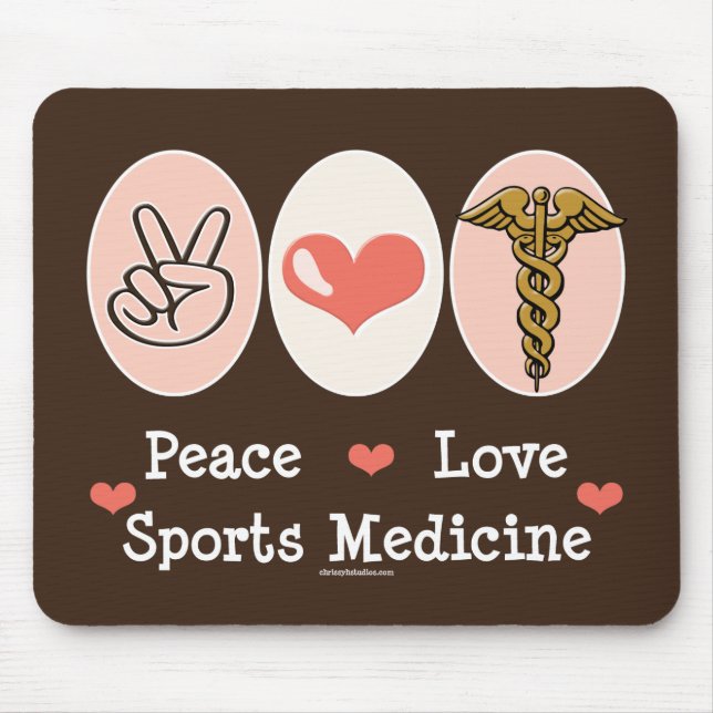 Medicina de esportes Mousepad do amor da paz (Frente)
