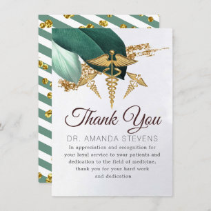 Médico Elegante Botânico Cartões de agradeciment