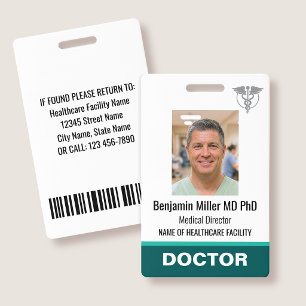 Médico Enfermeira Crachá de Identificação Foto Log