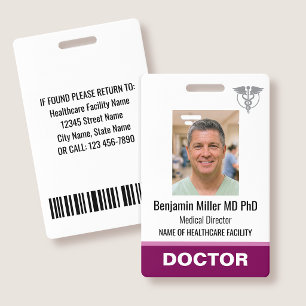 Médico Enfermeira Crachá de Identificação Foto Log