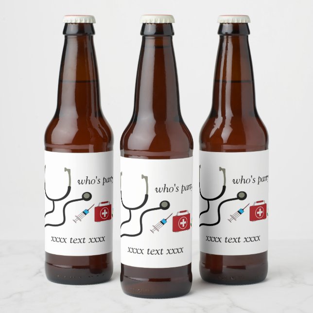 Médico, Enfermeiro, Médico, Rótulo de Vinho hospit (Garrafas)